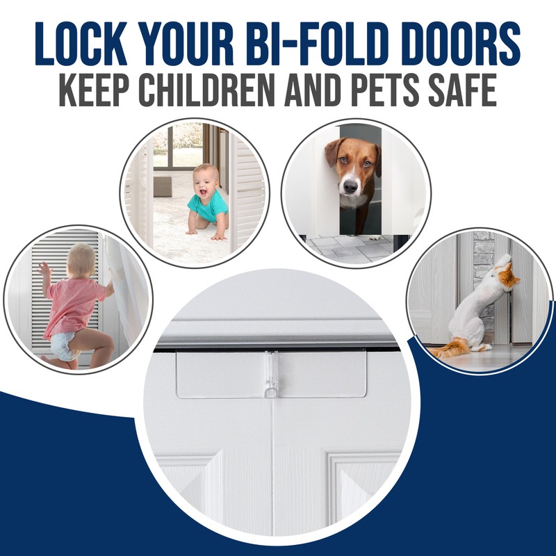(2- Pack) - Safety Innovations Bi-fold Door Lock - Closet
