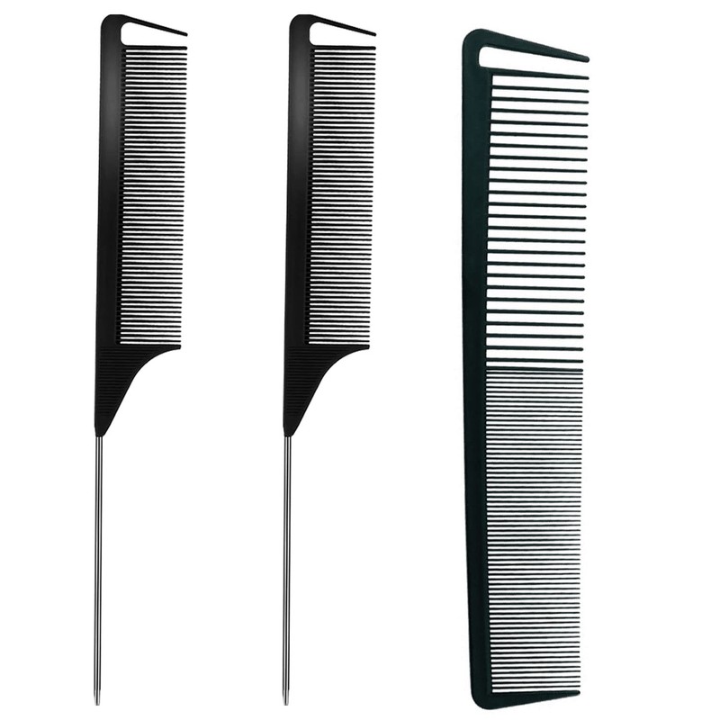 3 peines de cola de rata, para trenzas, peluquería, peinetas