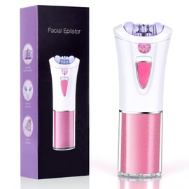 URAQT Women's Epilator for Hair Removal with Massage Rollers, Gentle Long-Lasting Epilator Women's Razor, Razor Attachments for Body, Exfoliation, Cleansing, Bag, Gift Woman (Pink)