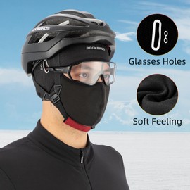 ROCKBROS Skull Cap Helmet Liner with Glasses Holes Winter Thermal Cycling Cap Cycling Hat Beanie Black