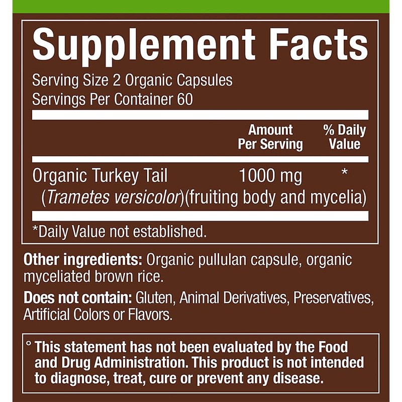 plnt Organic Turkey Tail - Mushroom Herbal Formula for Immune