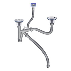 Kit de drenaje de fregadero de cocina doble, drenaje de fregadero integral expandible, fregadero de cocina doble, cocina y baño, fácil de ensamblar