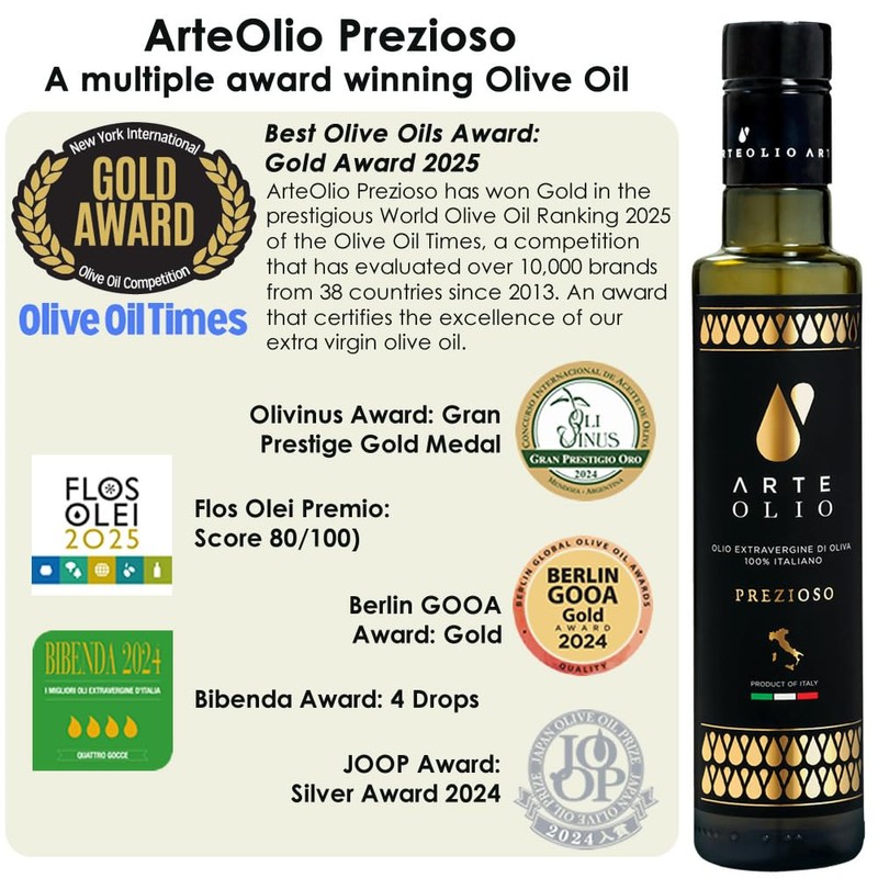 ArteOlio Prezioso Olive Oil: 100% Extra virgin cold pressed olive