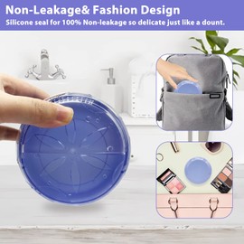 DIDATOOL Denture Box Leak-Proof Dental Retainer Case, Portable Denture Bath with Mirror, Removal Tool and Extra Storage Layer, Denture Case Perfect for Traveling and Daily Use (Purple)