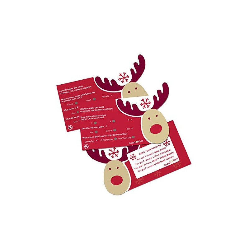 Neviti Rocking Rudolf-Scratch Trivia-10 Pack, Wood, Multi-Colour, 9 x 0.1