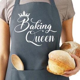 Saukore Funny Baking Aprons for Women, Kitchen Chef Cooking Apron with 2 Pockets, Cute Baking Gift for Bakers, Birthday Christmas Apron Gifts for Mum Wife Sister Friends