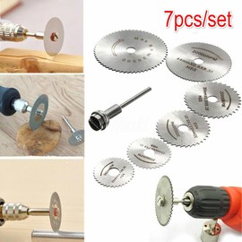 6 PCS Rotary Drill Saw Blades, Steel Saw Disc Wheel Cutting Blades with 1/8" Straight Shank Mandrel for Drills Rotary Tools