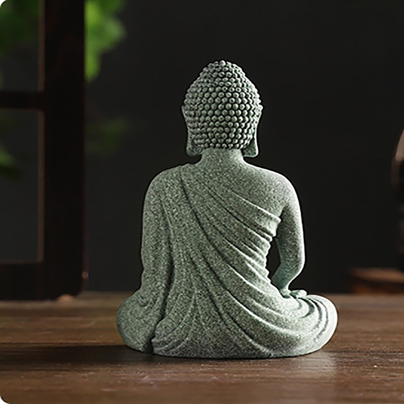 RemeeHi Stone Buddha Statue Decoration for Praying Good Luck Figurine