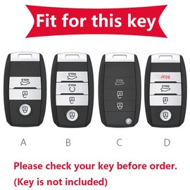 KUNIO Key Fob Cover Case fit for Kia Sportage Cerato Optima K2 K3 K4 K5 Rio Picanto K2 Soul Sorento Ski Sedona Key Cover TPU Car Key Bag Key Case Keychain 4 Buttons D Red