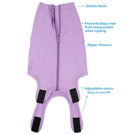 Caslfuca Dog Surgery Recovery Suit - After Spay, Abdominal Wounds Post Surgical Recovery, Anti Licking Breathable Dog Onesies for Small, Medium & Large Pet, Alternative Bandages Cone E-Collar