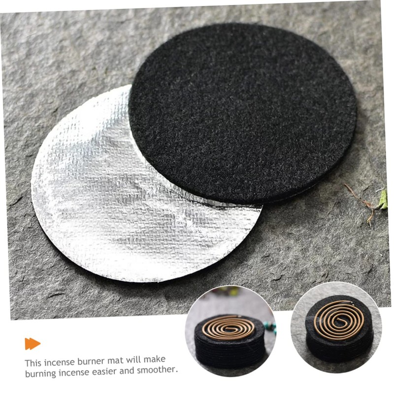 8Pcs Fireproof Insulation Mat 8.5Cm Round Pad for Charcoal Incense