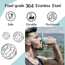 6 Pcs Shaker Balls, 304 Stainless Steel Mixing Balls for Protein Shakes Formula, Blending Balls for Mixer Bottles