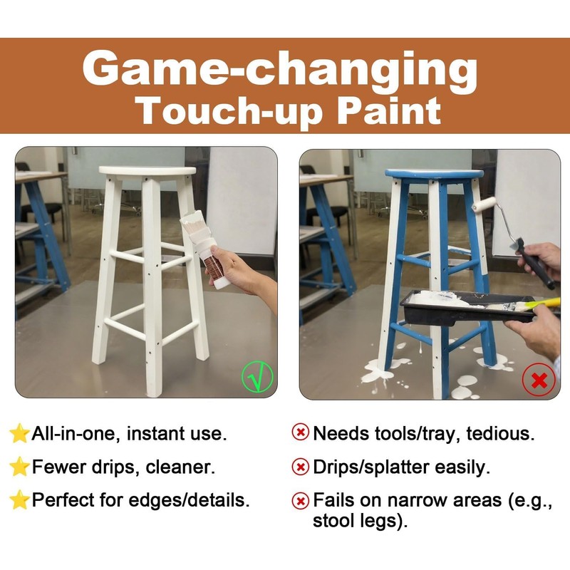 6.35 fl oz Wood Touch-Up Paint for Doors, Cabinets, Furniture