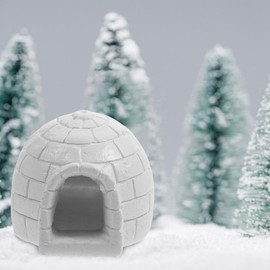 Mini Igloo Toy Lifelike Ice House Models Arctic Figurines Toys Small White Bear Arctic Fox Kids Diorama Birthday for Boys Girls Kids Dollhouse Micro Landscape Decoration