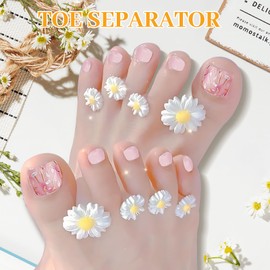 16 Pieces Toe Separators Silicone Daisy Toe Separators for Pedicure Toe Stretcher Nail Polish Art Tools Pedicure Spacers Tools for Nail Salon Toes Dividers