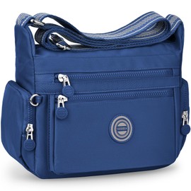 KTUEOV Women's Shoulder Bag, Many Compartments, Waterproof Nylon Handbag, Women's Medium Lightweight Shoulder Bag & Casual Crossbody Bag, Women's with Wide Strap, Large Messenger Bag for Shopping,