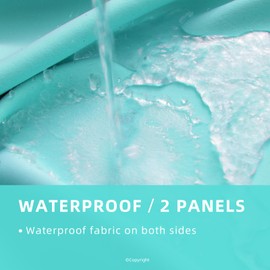 Water Proof Outside Curtains with Grommet Top for Porch, W52 x L120 Thermal Insulated Washable Outdoor Divider Drapes for Patio Gazebo Deck Pool Area Pergola Cabana (Teal Blue, 2 Panels)