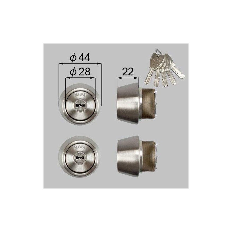 LIXIL (rikusiru) Door Lock Set (Miwa DN Cylinder) Silver Z