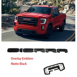 Auto Overlay Matte BLACK 2019+ UP GMC SIERRA LETTER EMBLEM 1500 2500 3500 AT4 DENALI