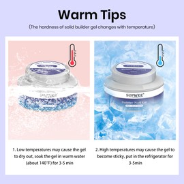 SUPWEE Solid Builder Gel 60G Clear Nail Builder Gel Large Capacity Hard Gel for Nails Non-Sticky 3D Sculpting Gel for Nail Carving Strengthen Modeling Nail Art DIY at Home