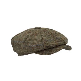 WALKER AND HAWKES - Harris Tweed 8-Panel Thomas Baker Boy Cap - Moss Green - M (58cm)