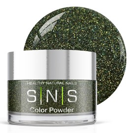 SNS Healthy Natural Nails SNS Nail Dip Powder Colors, Gelous Color Dipping Powder - Green Velvet (Green Shimmer) - Long-Lasting Dip Nail Colors for Healthier Nail Beds - Low-Odor Nail Color for Professionals, Home DIY - 0.5 oz