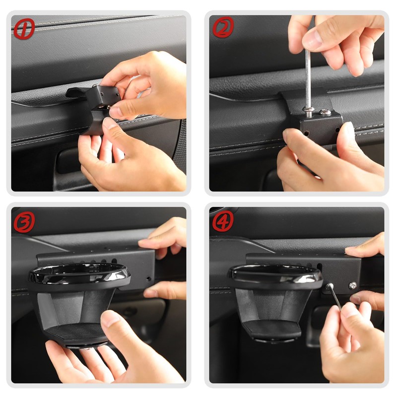 JeCar Passenger Grab Handle Cup Holder Fit for 2024+ Jeep