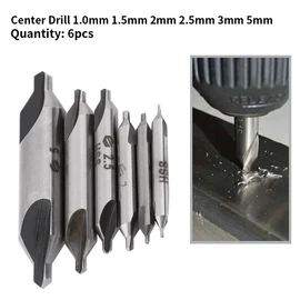 broca de centro, Juego de Brocas de Centro, 6pcs 1/1.5/2 / 2.5/3 / 5mm 60 Degree HSS Center Drill Bits Brocas de centrado Set Brocas De Centros Broca de Acero de Alta Velocidad para Metal