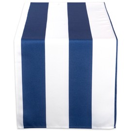 DII 14x108" Spill Proof and Waterproof Outdoor Table Runner, Nautical Blue Cabana Stripe - Perfect for Summer, BBQs, Catering Events, Dinner Parties, and Everyday Use