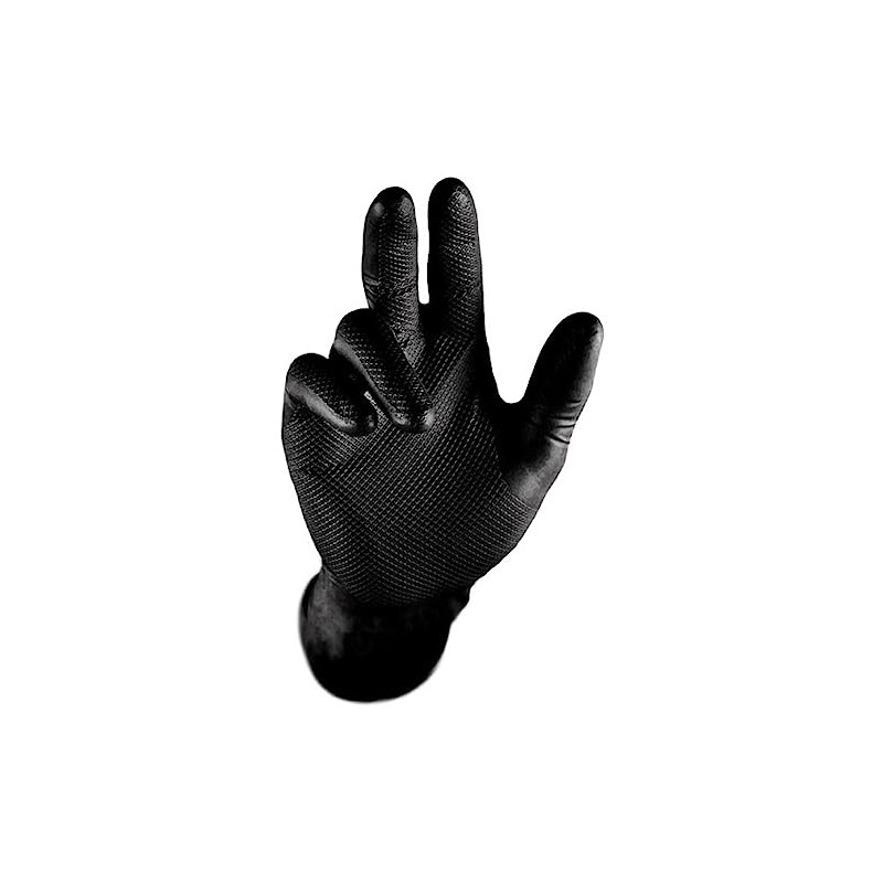 0422 Grip Nitrile Gloves Black Size 9-10 (XL)