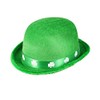 St Patrick's Day Green Felt Bowler Hat With A Shamrock