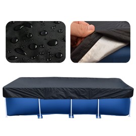 13 x 7 FT Rectangle Pool Cover, 400 * 211CM Rectangle Pool Cover, Fit 157 in x 83 in Swimming Pool Cover, Heavy Duty Pool Covers with Strong Tear Resistant and Fade Resistant (157" X 83", Black)