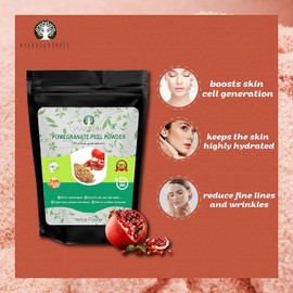 AYURVEDASHREE Pomegranate Peel Powder 100 Gm | Antioxidant for Skin | Promotes Youthful Skin | Natural Punica Granatum | Gluten Free & Non GMO | Skin Care