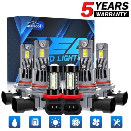 AUIMSOCO For Toyota RAV4 2016 2017 2018 6000K 6pc LED Headlights + Fog Lights Bulbs Combo