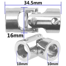 3Pack Vgoohobby Universal U Joint Coupler Rotatable Steering Shaft Coupling Motor Connector for RC Boat Robotics Snowblower Chute Floor Jack Handle (10mm to 10mm)