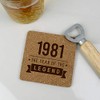 Drinks Mat, Placemat Engraved Square Coaster "1981 Year of The