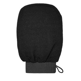 Exfoliating Glove - Scrub and Remove Dead Skin Cells, Ingrown Hair Treatment, Tan Remover Mitt (Black)