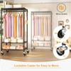 FUTASSI P6 Rolling Clothes Rack Heavy Duty, Clothing Racks for
