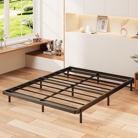 Yicensen 1.6 Inch Bunkie Board King Low Profile Heavy Duty Metal King Size Box Spring Bed Base, Sturdy Mattress Foundation, Easy Assembly, Noise Free, Black