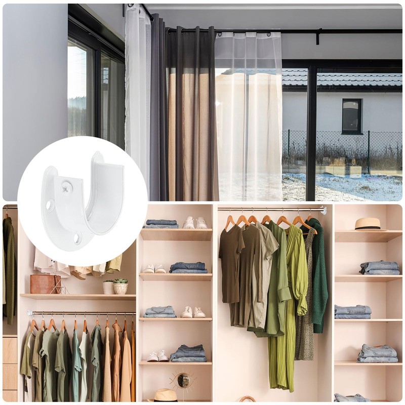uxcell 4 Pcs 38mm / 1-1/2" Inch Closet Rod Bracket
