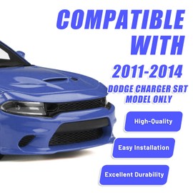 KUAFU Front Bumper Lip Compatible with 2011-2014 Dodge Charger SRT Model Lower Spoiler Splitter Chin Body Kit PP Plastic Black 3Pcs
