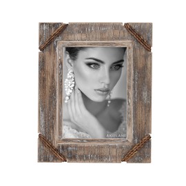 AKRILANE 5x7 Picture Frame Wood Rustic Decorative Distressed & Vintage Looking Photo Frames for Wall Mount & Table Top Display Home Decor – 5 x 7 Wedding Picture Frames – Style D