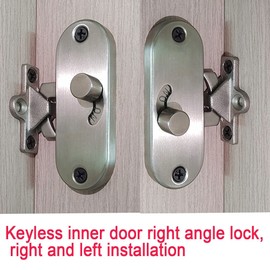 Sliding Door Lock 90 Degree Moving Door Right Angle Buckle Privacy Lock, 90 Degree Latch and Latch Bolt Lock cam Lock Pocket Door Latch