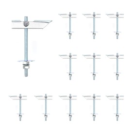 HSUYUN Folding Dowels, Pack of 12 Toggle Dowels m6 x 100 mm, Tilting Dowels with Nut and Washer, Can Be Used for Hanging Heavy Items on Walls and Ceilings