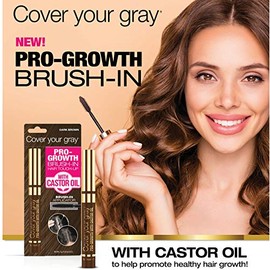 Cover Your Gray Retoque de cabello Pro-Growth con aceite de ricino - Castaño medio