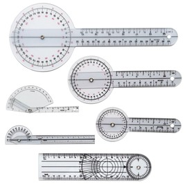 VZU Protractor, Goniometer, Physiotherapy, Protractor, Physiotherapy, PVC Goniometer, Physiotherapy, Protractor 180° 360°, Medical Protractor, Pack of 6