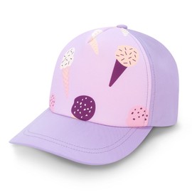 Jan & Jul Girls' Cotton Baseball Cap, Adjustable Trucker Hat for Babies and Toddlers (M: 6-24 Months, Lavender Ice Cream)