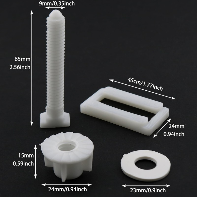 LUORNG 2 Sets Toilet Seat Screw Kit Rectangular Toilet Seat