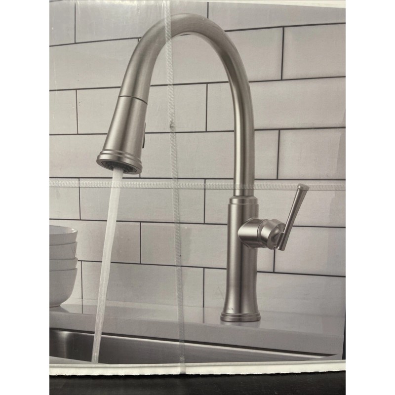 DELTA Eldridge 1-Handle Pull Down Sprayer Faucet w/ ShieldSpray in