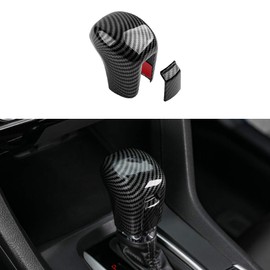 Thenice for 10th Gen Civic Gear Shifting Knob Cover CVT Automatic Transmission Lever Trim Interior Accessories Compatible with Honda Civic 2021 2020 2019 2018 2017 2016 -Black